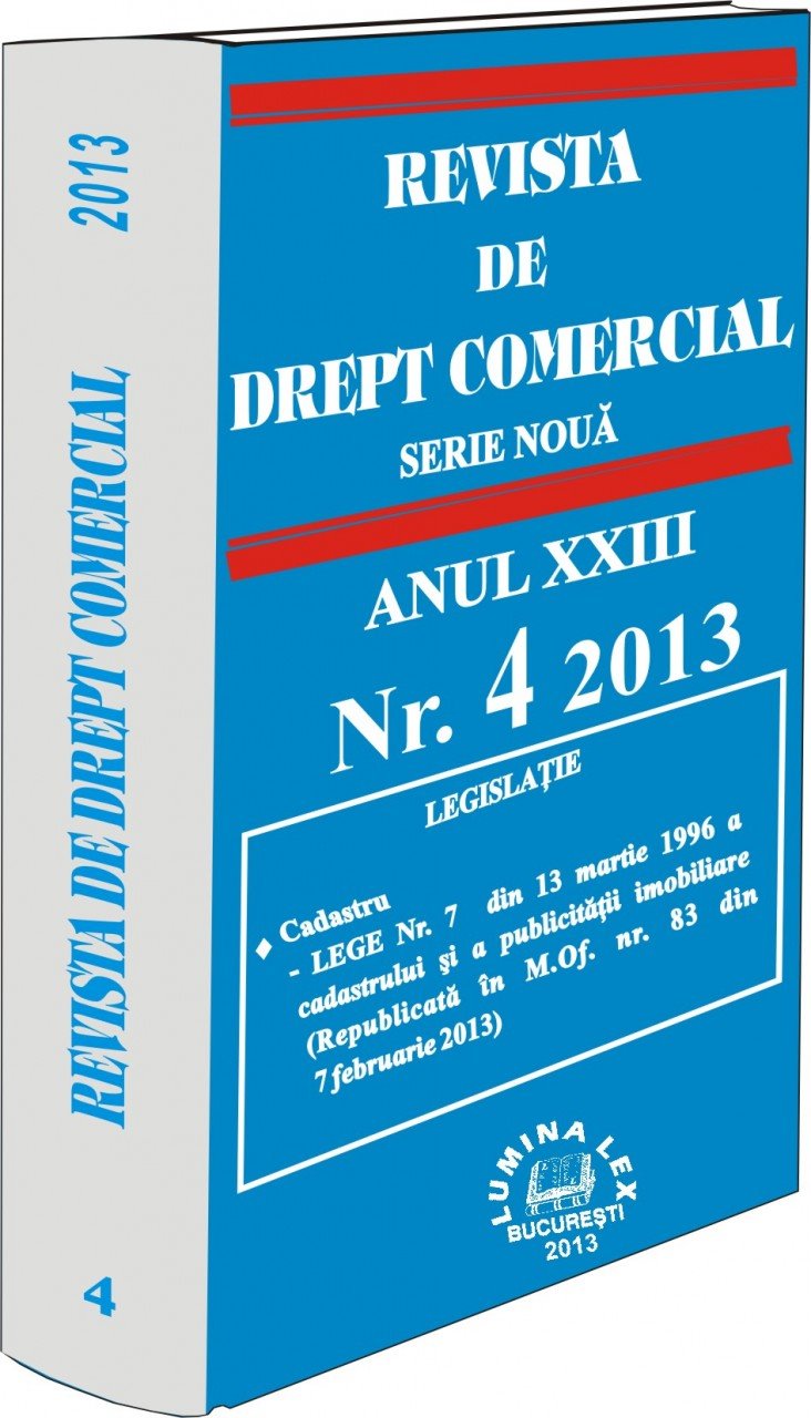 Imagine Revista de Drept Comercial, Nr. 4/2013