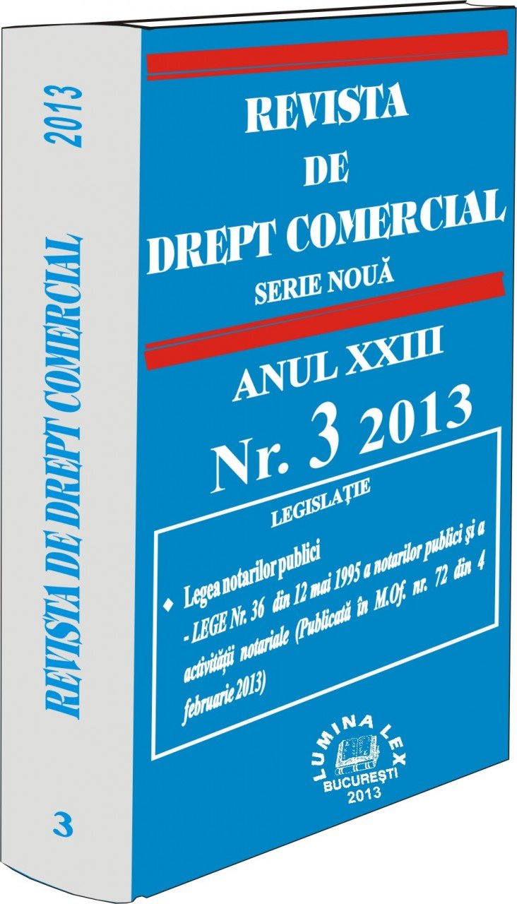 Imagine Revista de Drept Comercial, Nr. 3/2013