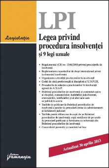 Imagine Legea privind procedura insolventei si 9 legi uzuale 30.04.2013