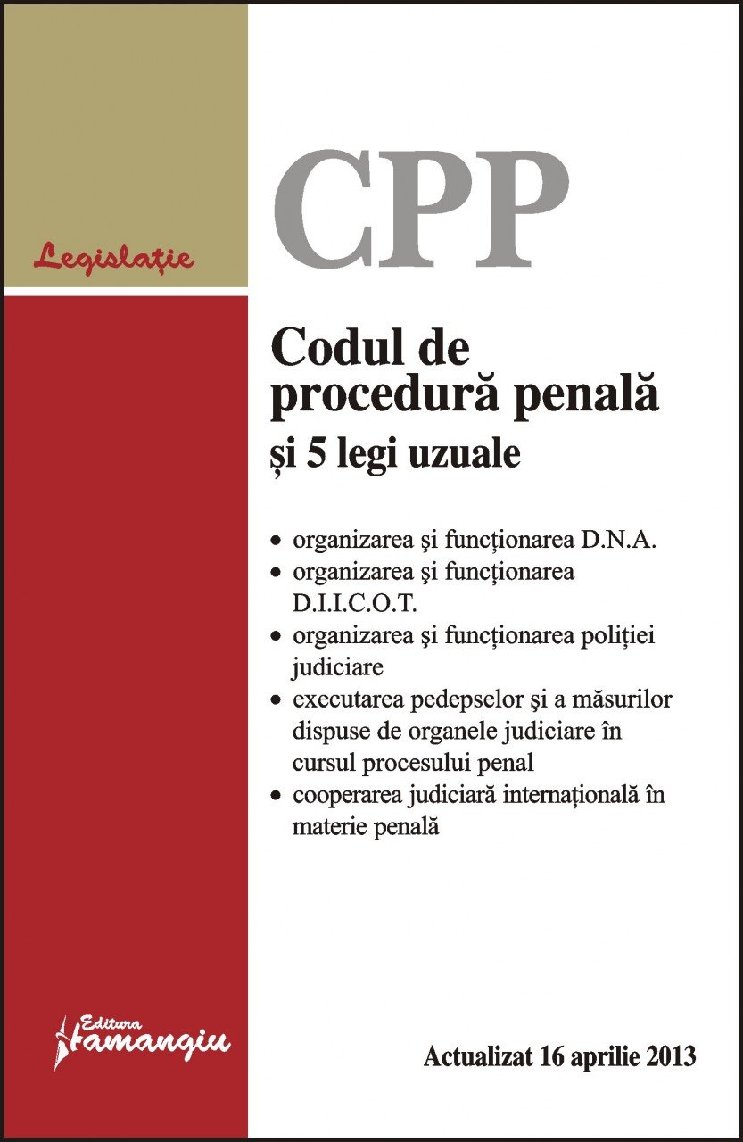 Imagine Codul de procedura penala si 5 legi uzuale - actualizat 16 aprilie 2013