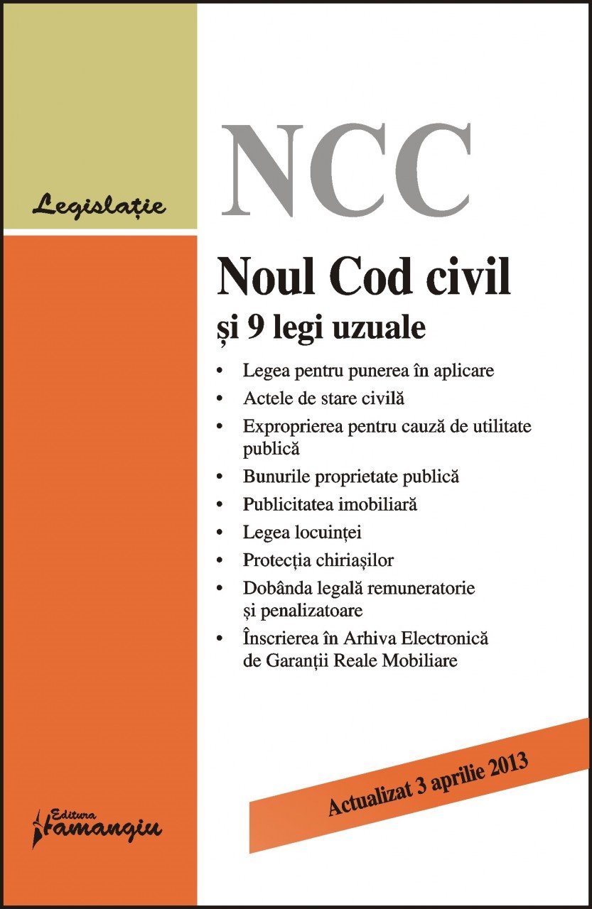 Imagine Noul cod civil si 9 legi uzuale 3.04.2013