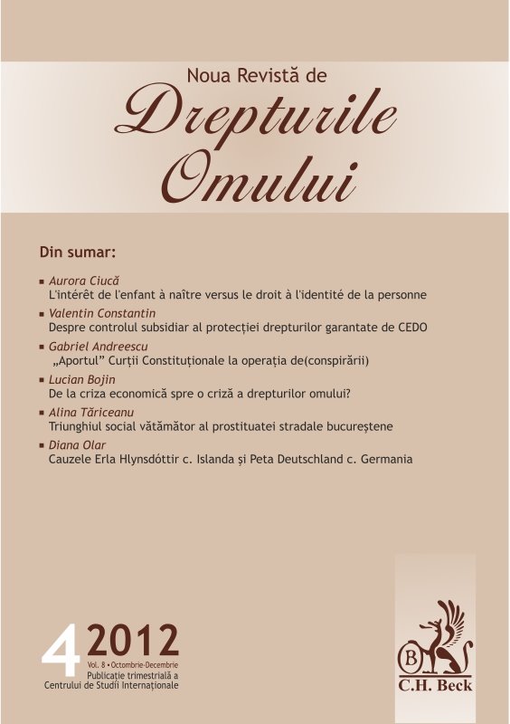 Imagine Noua Revista de Drepturile Omului, Nr. 4/2012