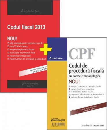 Imagine Pachet: Codul fiscal si Codul de procedura fiscala 2013