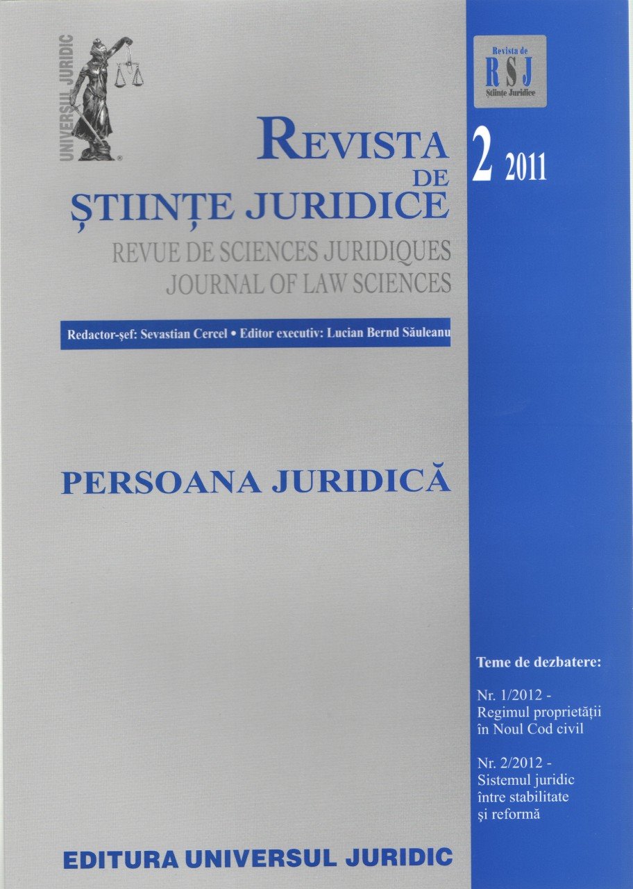 Imagine Revista de Stiinte Juridice, Nr. 2/2011