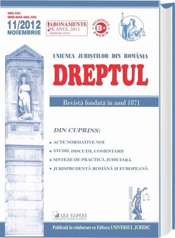 Imagine Revista Dreptul nr. 11/2012