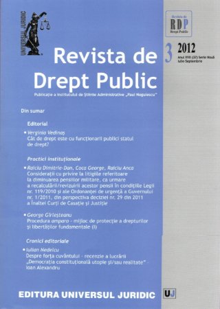 Imagine Revista de Drept Public nr. 3/2012