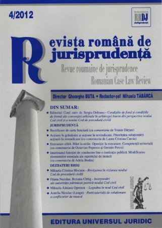 Imagine Revista romana de jurisprudenta nr. 4/2012