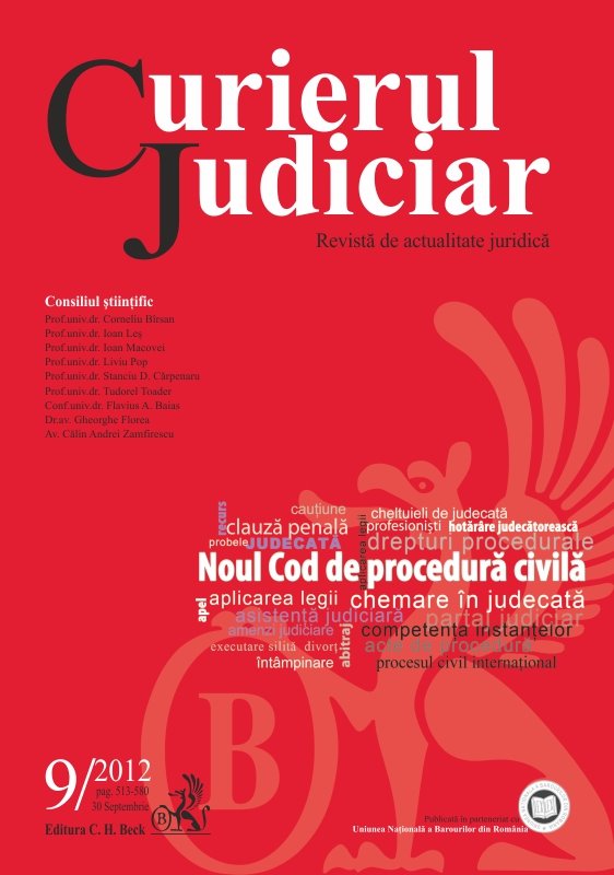 Imagine Curierul Judiciar, Nr. 9/2012