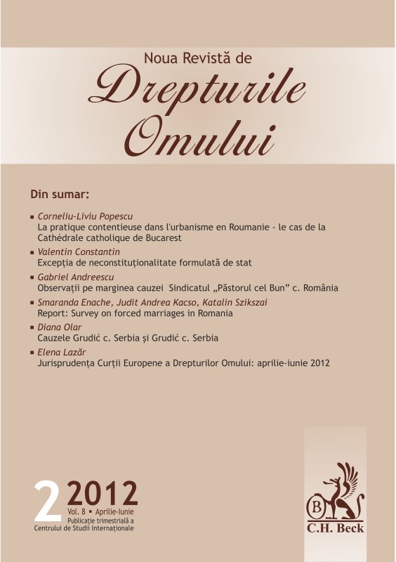 Imagine Noua Revista de Drepturile Omului, Nr. 2/2012