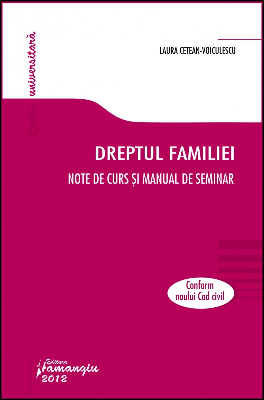 Imagine Dreptul familiei Note de curs si manual de seminar