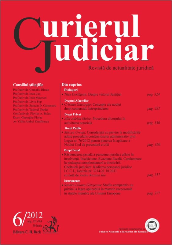 Imagine Curierul Judiciar, Nr. 6/2012