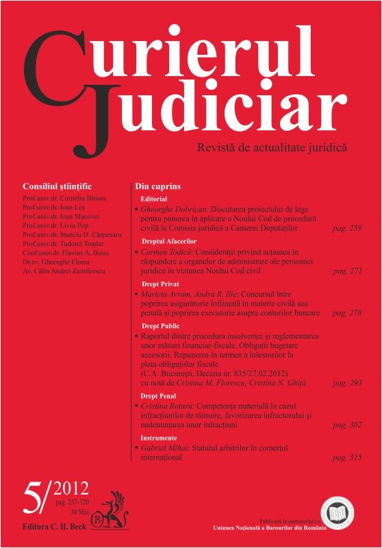 Imagine Curierul Judiciar, Nr. 5/2012