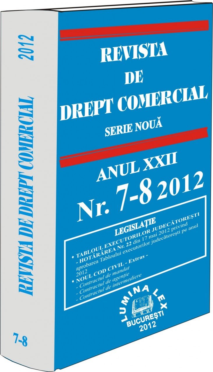Imagine Revista de Drept Comercial, Nr. 7-8/2012