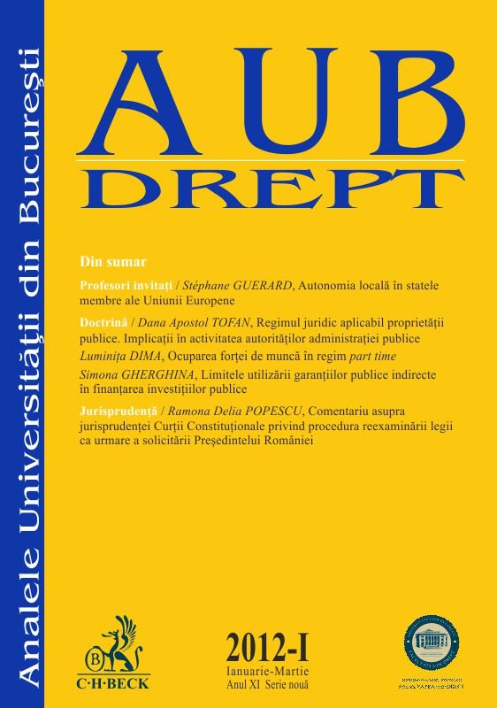 Imagine Analele Universitatii din Bucuresti - Seria Drept, nr. I din 2012