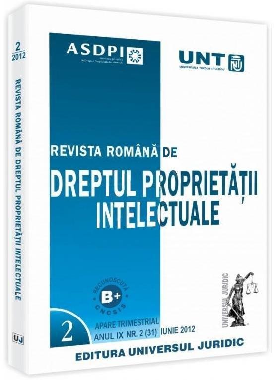Imagine Revista romana de dreptul proprietatii intelectuale, Nr. 2/2012