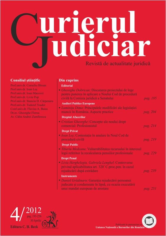 Imagine Curierul Judiciar, Nr. 4/2012