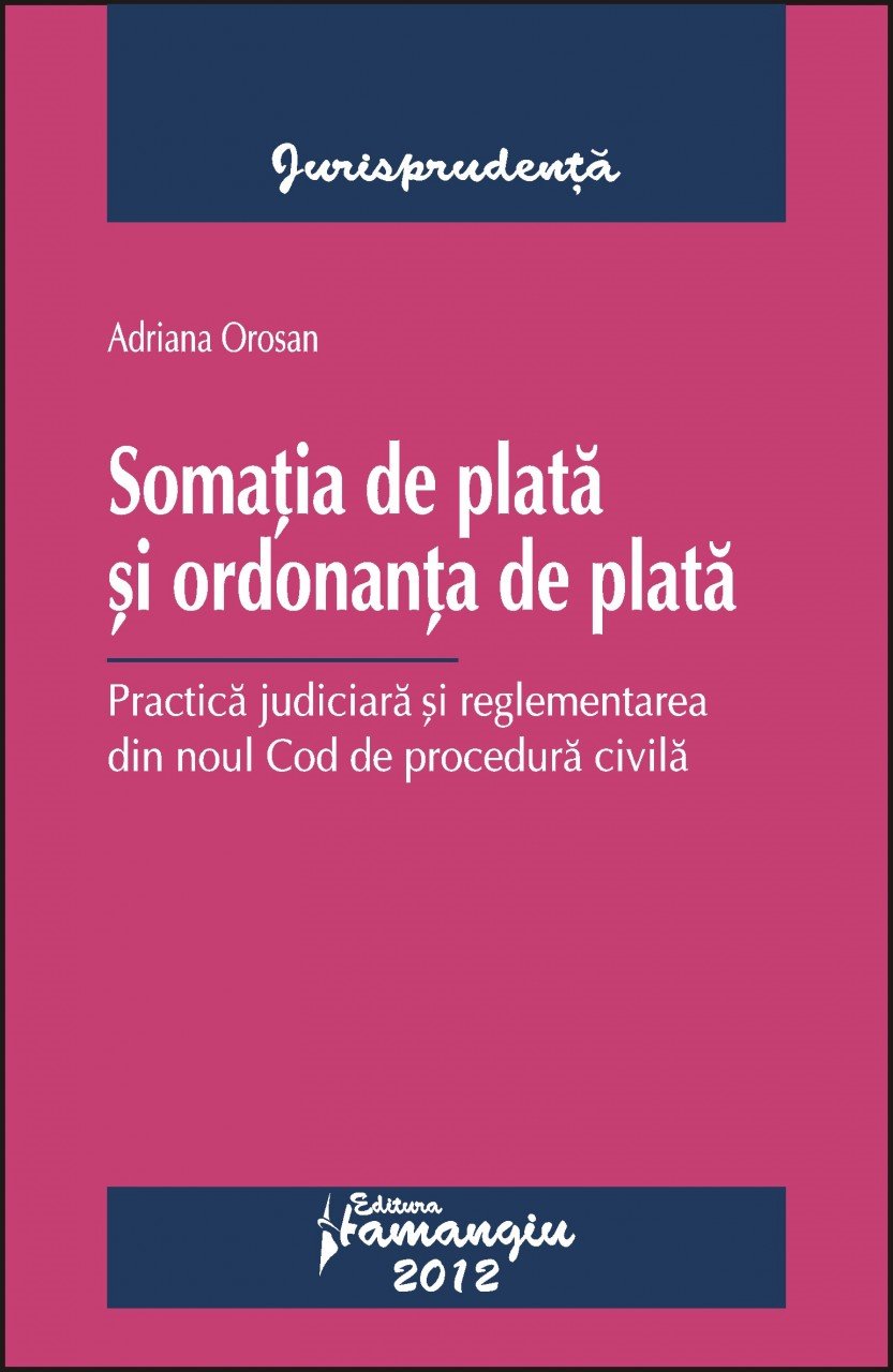 Somatia de plata si ordonanta de plata autor Adriana Orosan
