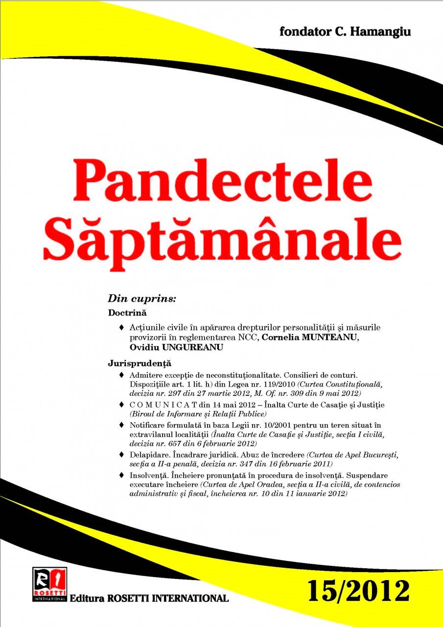 Imagine Pandectele Saptamanale, Nr. 15/2012