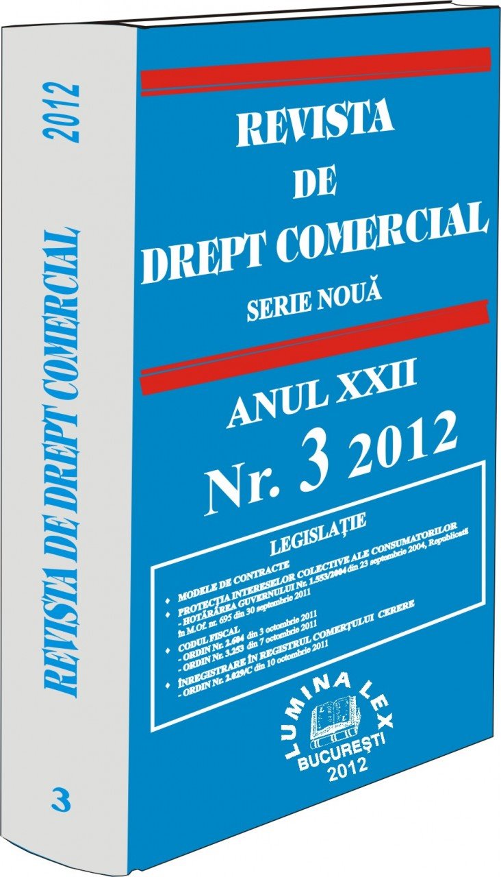 Imagine Revista de drept comercial, Nr. 3/2012