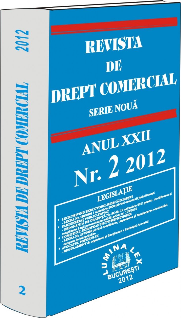 Imagine Revista de drept comercial, Nr. 2/2012
