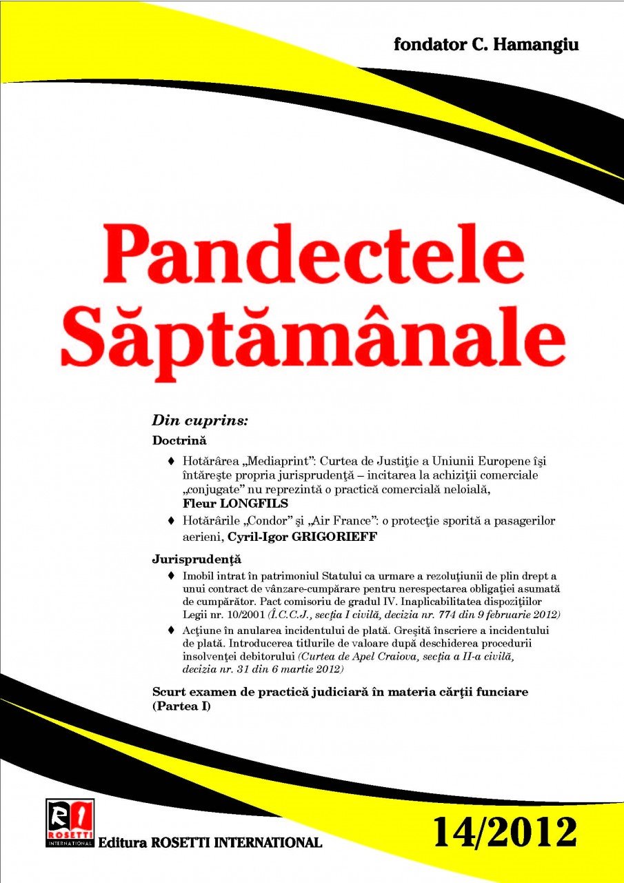 Imagine Pandectele Saptamanale, Nr. 14/2012