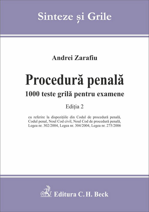 Imagine Procedura penala. 1000 teste grila pentru examene