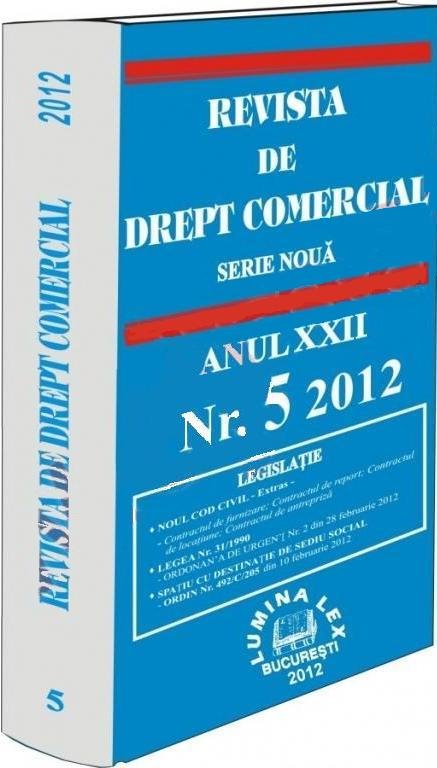 Imagine Revista de Drept Comercial, Nr. 5/2012