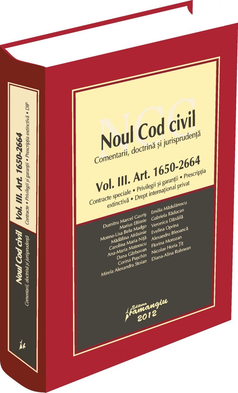 Imagine Noul Cod civil. Vol. III Art. 1650 - 2664