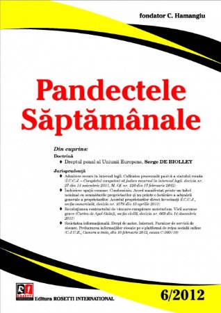 Imagine Pandectele Saptamanale, Nr. 6/2012