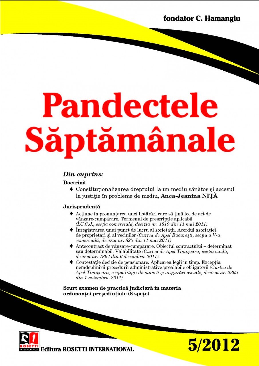 Imagine Pandectele Saptamanale, Nr. 5/2012