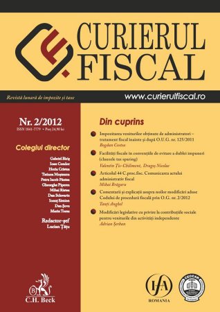 Imagine Curierul fiscal, Nr. 2/2012
