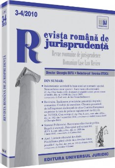 Imagine Revista romana de jurisprudenta, Nr. 3-4/2010