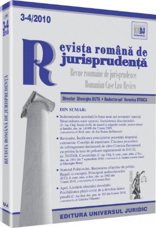 Imagine Revista romana de jurisprudenta, Nr. 3-4/2010