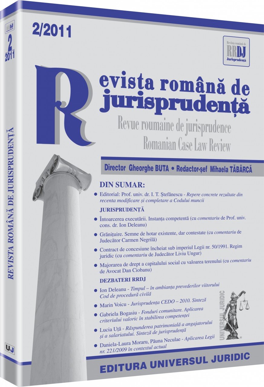 Imagine Revista romana de jurisprudenta, Nr. 2/2011