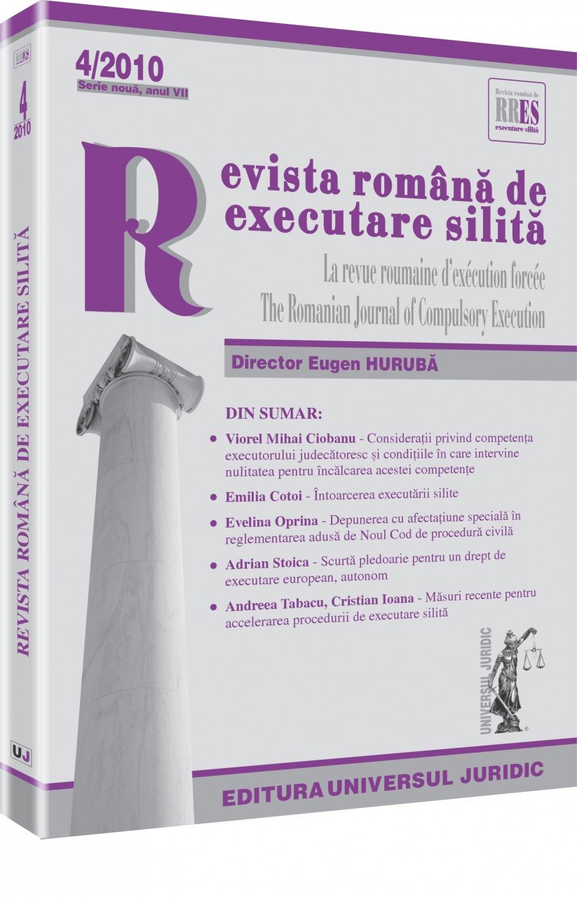 Imagine Revista romana de executare silita, Nr. 4/2010