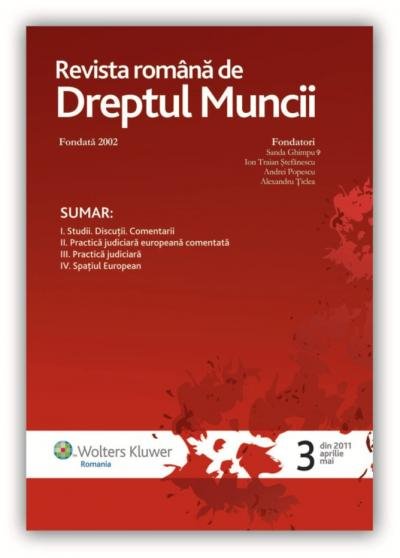 Imagine Revista Romana de Dreptul Muncii, Nr. 3/2011