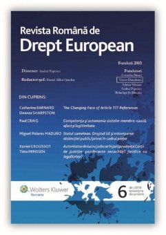 Imagine Revista Romana de Drept European, Nr. 6/2010