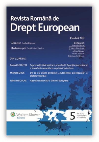 Imagine Revista Romana de Drept European, Nr. 5/2010