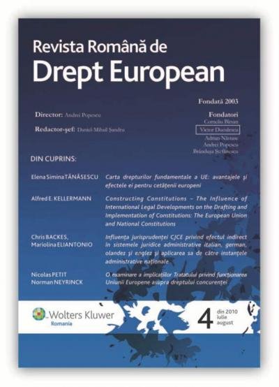 Imagine Revista Romana de Drept European, Nr. 4/2010