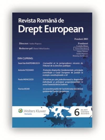 Imagine Revista Romana de Drept European, Nr. 6/2011