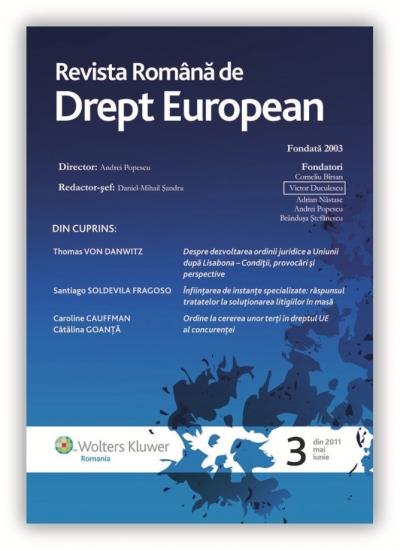 Imagine Revista Romana de Drept European, Nr. 3/2011