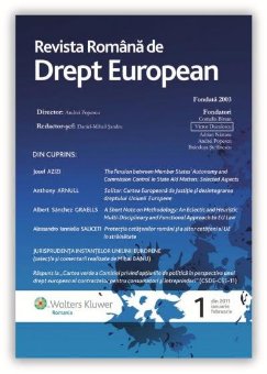 Imagine Revista Romana de Drept European, Nr. 1/2011
