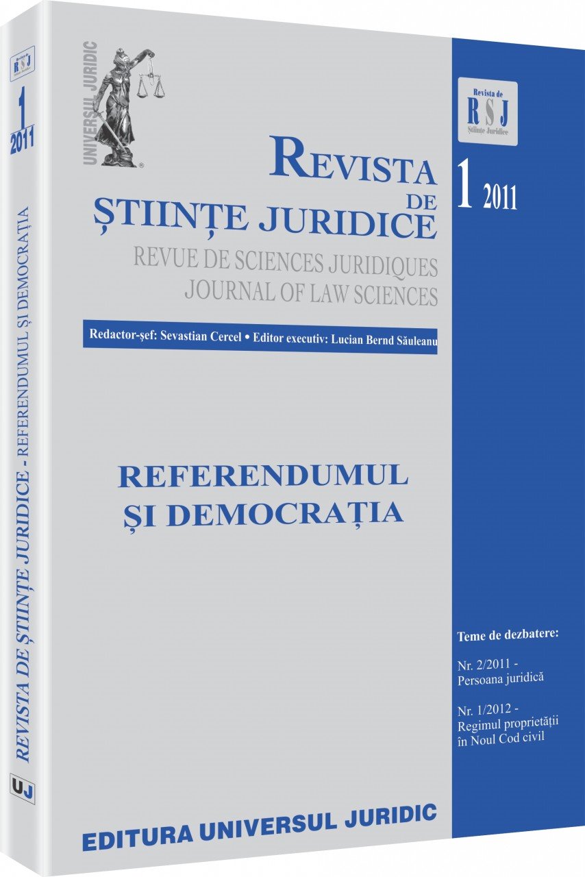 Imagine Revista de Stiinte Juridice, Nr. 1/2011