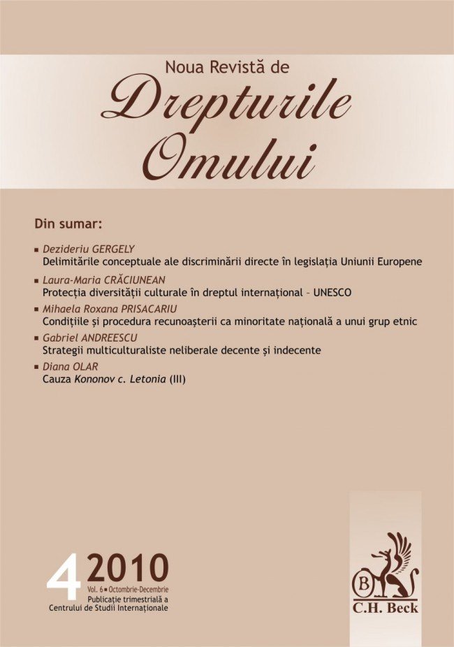 Imagine Noua Revista de Drepturile Omului, Nr. 4/2010