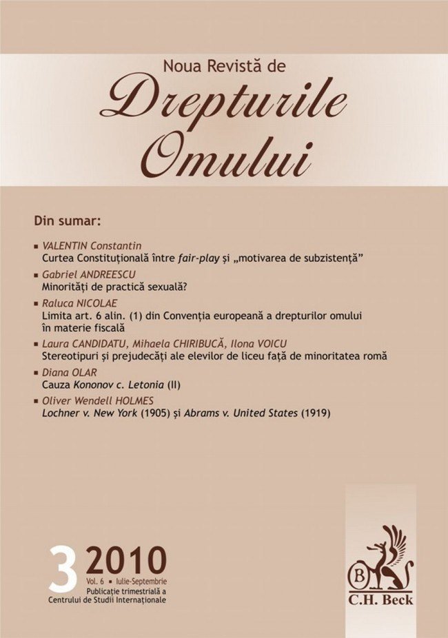 Imagine Noua Revista de Drepturile Omului, Nr. 3/2010