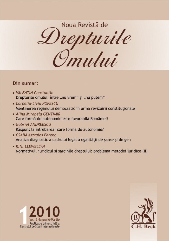 Imagine Noua Revista de Drepturile Omului, Nr. 1/2010