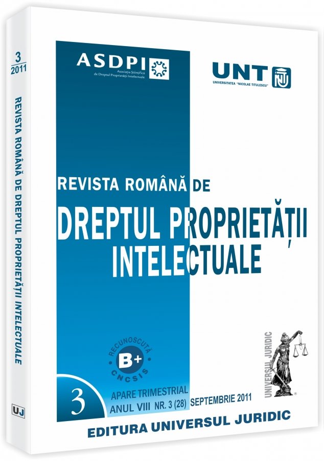 Imagine Revista romana de dreptul proprietatii intelectuale, Nr. 3/2011