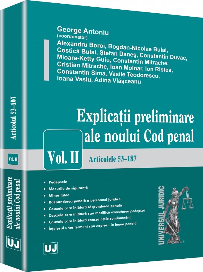 Imagine Explicatii preliminare ale noului Cod penal. Vol. II - articolele 53-187