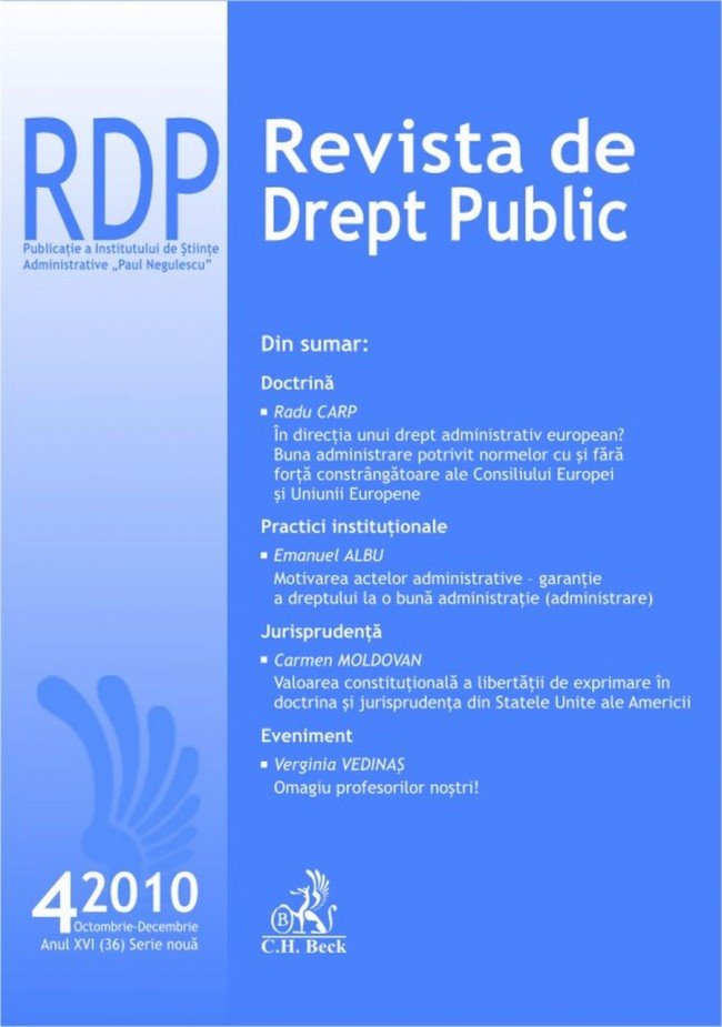 Imagine Revista de Drept Public, Nr. 4/2010