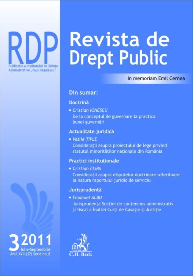 Imagine Revista de Drept Public, Nr. 3/2011